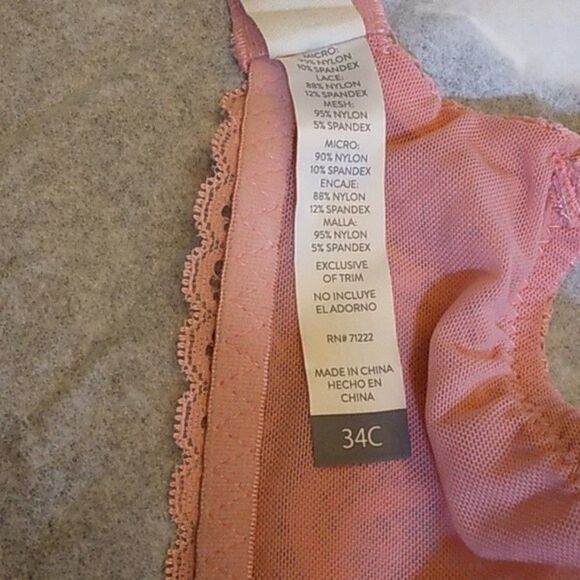 Lucky Brand Bra 34C Underwire Pink Light Lift Demi Floral Pink NWT - Picture 14 of 14